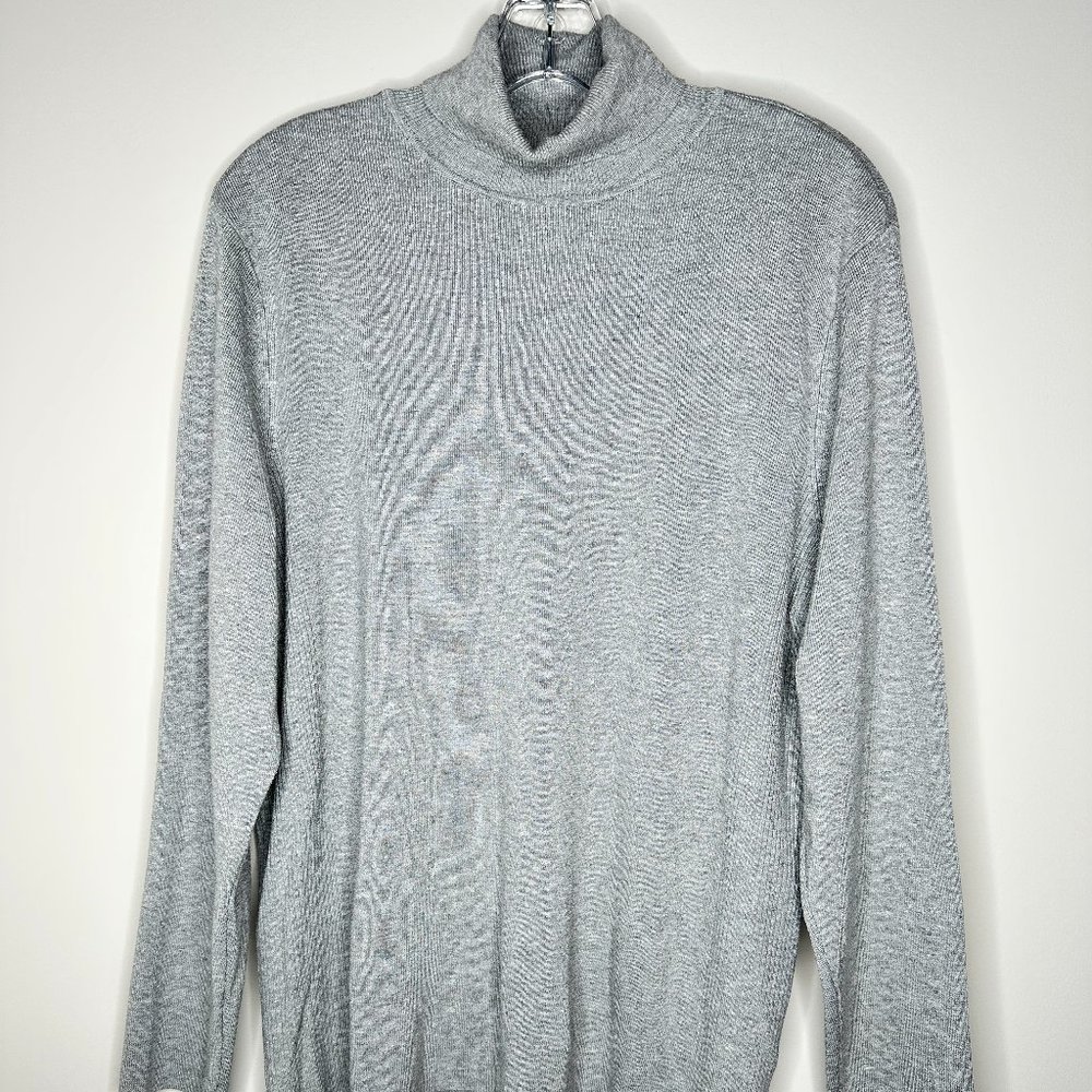 Chico's Size 4 (XXL, 20-22) Gray Turtleneck Sweater